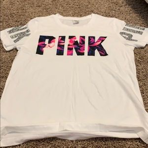 White  with floral VS Pink t-shirt